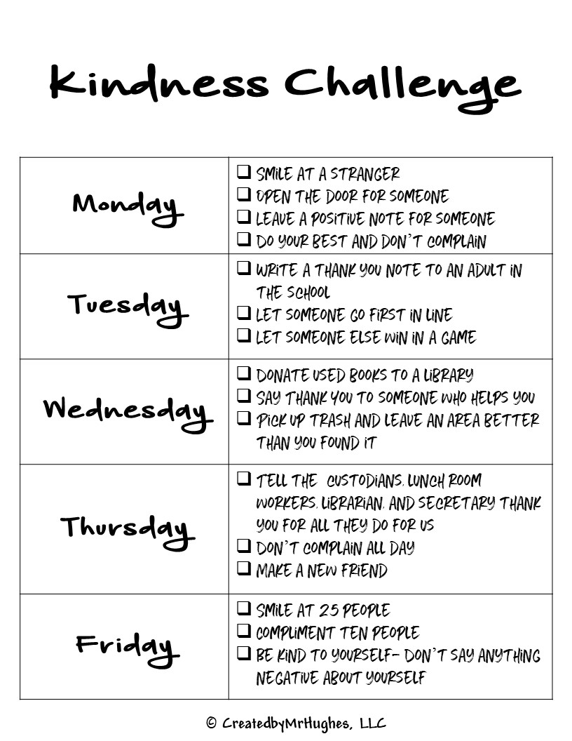 Created by MrHughes Kindness Week Challenge - Created by MrHughes